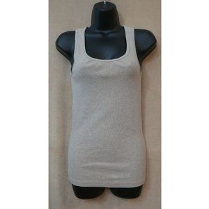 LUCY Ribbed Crew Neck Tank Top Stetch Oatmeal Size S